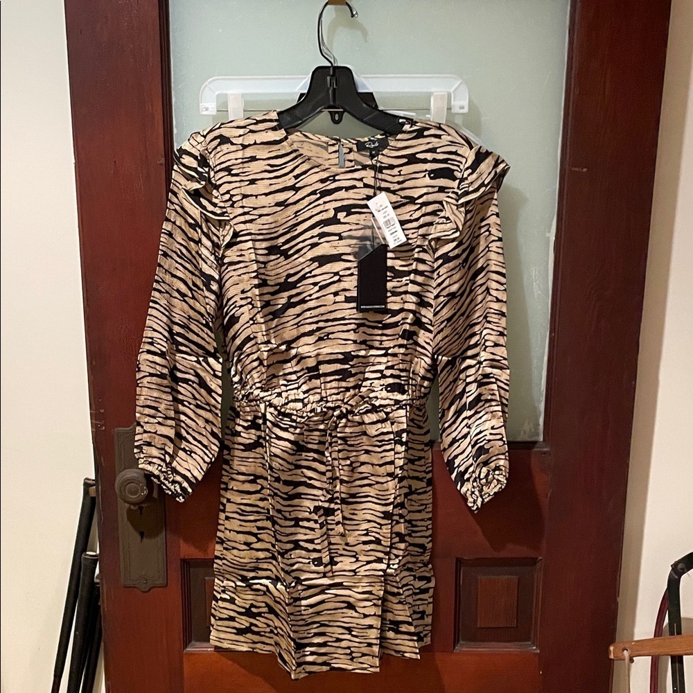 Rails Tan and Black Animal Print Dress